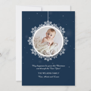 Snowflake Foto Holiday Card Feiertagskarte