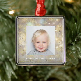 Snowflake-Foto Ornament Aus Metall