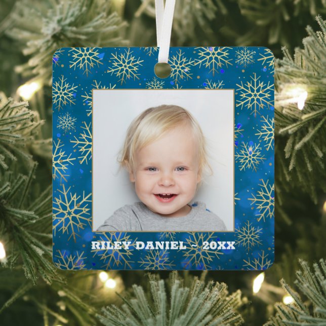 Snowflake-Foto Ornament Aus Metall (InSitu)