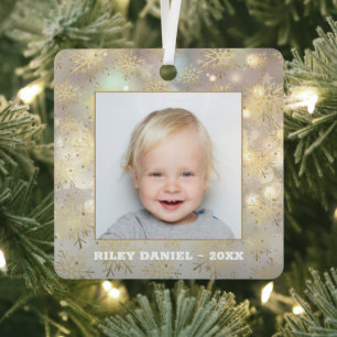 Snowflake-Foto Ornament Aus Metall