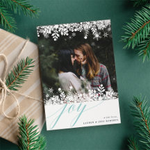 Snowflake Frame Holiday Foto Card | Eis