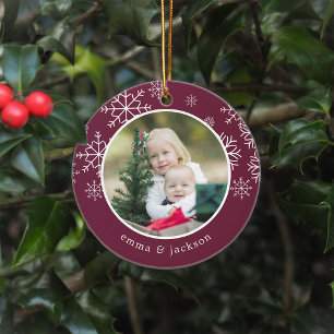 Snowflake Frame   Photo Keramik Ornament