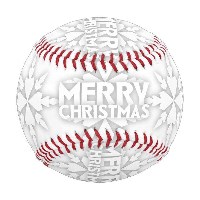 Snowflake Frohe Weihnachten Baseball (Rückseite)