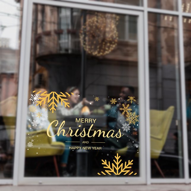 Snowflake frohe Weihnachten Neujahr Business Holid Fensteraufkleber (Snowflake Merry Christmas NewYear Business Holiday Window Cling)