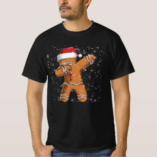 Snowflake Frohe Weihnachts Dabbing Gingerbread Man T-Shirt
