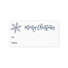 Snowflake Frohe Weihnachts-Script-Geschenk-Label Adressaufkleber