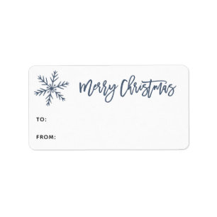 Snowflake Frohe Weihnachts-Script-Geschenk-Label Adressaufkleber