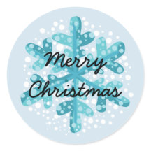 Snowflake Frohe Weihnachtsaufkleber Stil 1