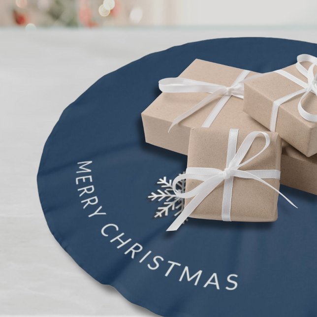 Snowflake Frohe Weihnachtsbaumrock Polyester Weihnachtsbaumdecke (Von Creator hochgeladen)