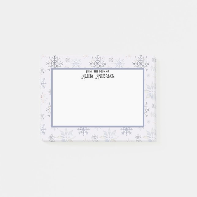 Snowflake Fun Wasserfarbe von der Schreibtisch kle Post-it Klebezettel (Vorderseite)