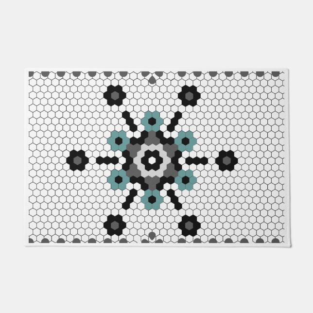 Snowflake Fun Winter Bauernhof Muster Tile Fußmatte (Vorderseite)