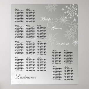 Snowflake Gem Silver Wedding Chart Poster