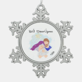 Snowflake Gerahmt Ornament Savior ist Geboren