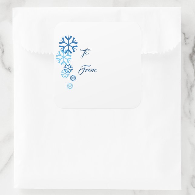 Snowflake-Geschenk-Aufkleber Quadratischer Aufkleber (Tasche)