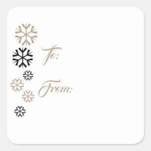 Snowflake-Geschenk-Aufkleber Quadratischer Aufkleber