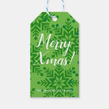 Snowflake Geschenk Tag Weihnachten Grün