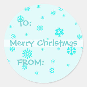 Snowflake-Geschenketags Runder Aufkleber