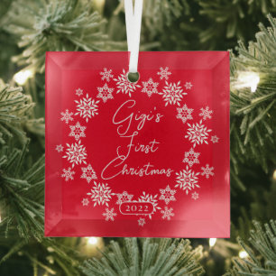 Snowflake Gigis erstes Weihnachten Ornament Aus Glas