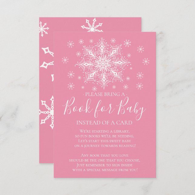 Snowflake Girls Babyduschbuch für Baby Einladung (Vorne/Hinten)