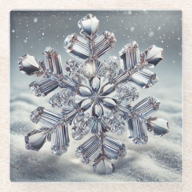 Snowflake Glass Untersetzer (Vorderseite)