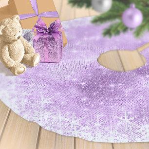 Snowflake Glitter and Shine Violet ID671 Polyester Weihnachtsbaumdecke