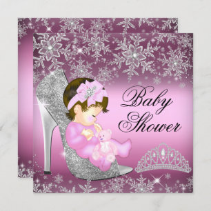 Snowflake Glitzer Shoe Girl Kinderdusche Einladung