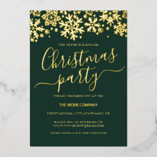 Snowflake Green Corporate Weihnachts-Party Folieneinladung