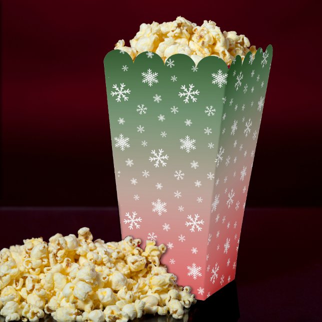 Snowflake Green & Red Ombre Weihnachten Geschenkschachtel (Snowflake Green & Red Ombre Christmas Favor Boxes
)