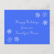 Snowflake Happy Holidays Post Card