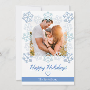 Snowflake Happy Holidays White Grußkarte Feiertagskarte