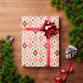 Snowflake Harlequin MCM Rot & Grün Geschenkpapier