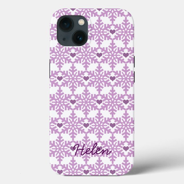 Snowflake Heart Pattern - Custom name Case-Mate iP Case-Mate iPhone Hülle (Rückseite)