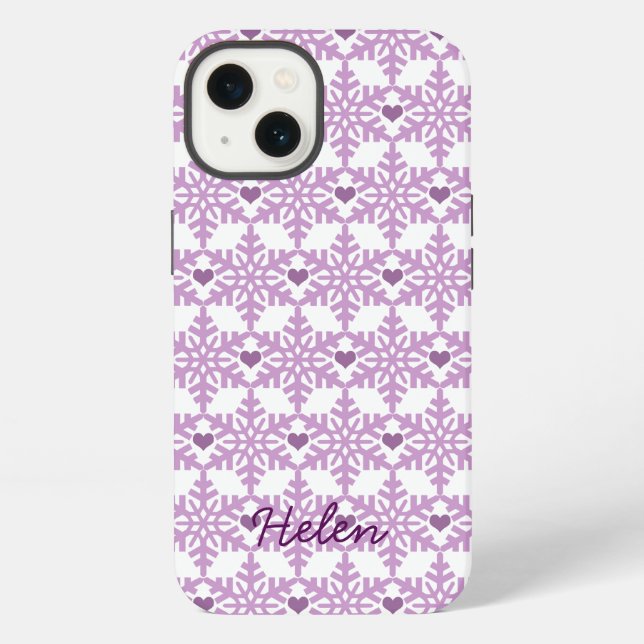 Snowflake Heart Pattern - Custom name Case-Mate iP iPhone Hülle (Rückseite)