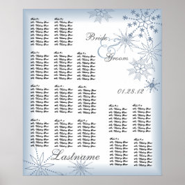 Snowflake Hochzeitskarte blau Poster