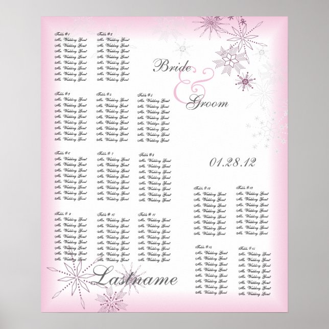 Snowflake Hochzeitskarte Eis Berry Poster (Vorne)