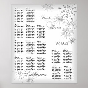 Snowflake Hochzeitskarte Silber Grau Poster
