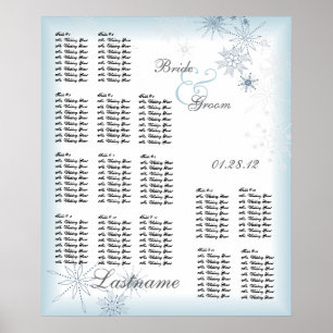 Snowflake Hochzeitssessatellit Ice Blue Poster