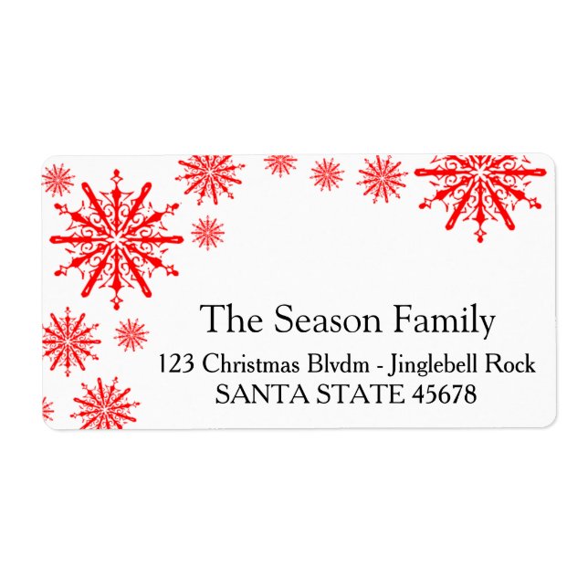 Snowflake Holiday Address Label (Vorne)