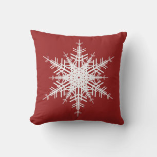 Snowflake Holiday Cushi in rot Kissen