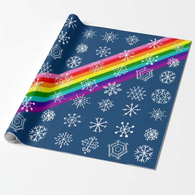 Snowflake Holiday-Geschenk-Wrap mit Regenbogen Geschenkpapier (Ungerollt)