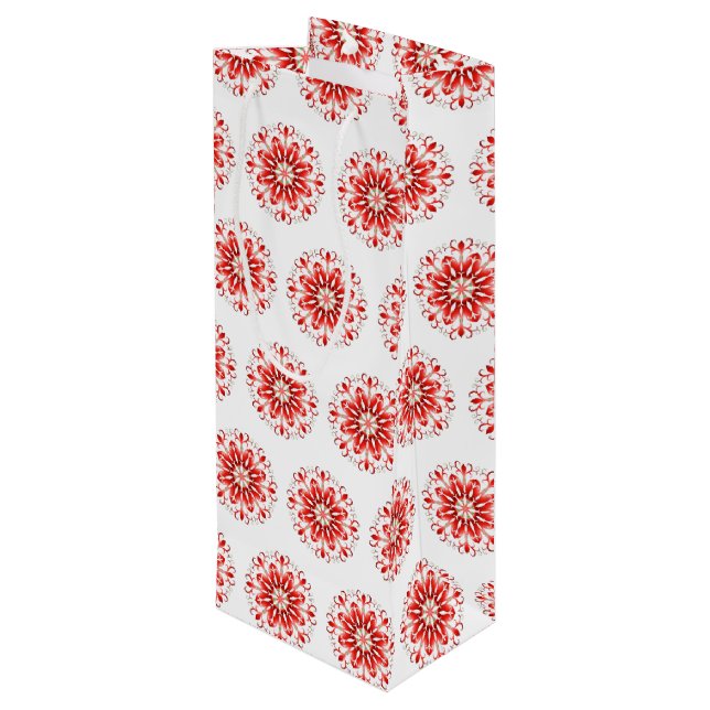 Snowflake Holiday Geschenktasche Geschenktüte Für Weinflaschen (Rückseite Schrägansicht)