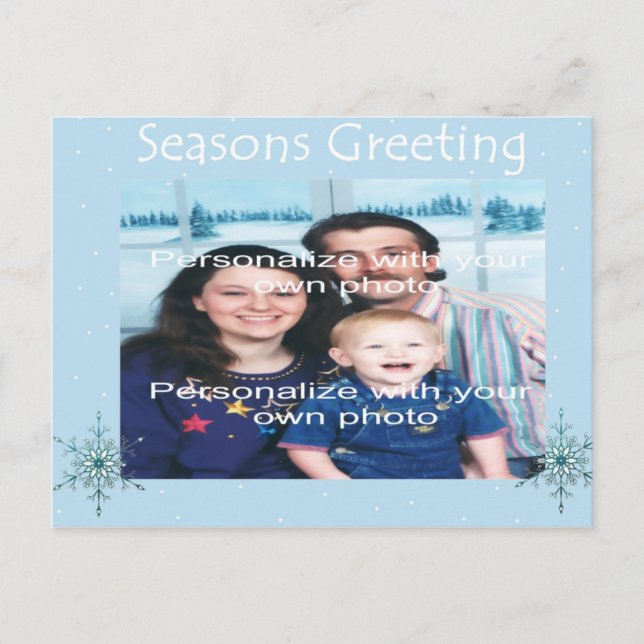 Snowflake Holiday Postkarte (Vorderseite)
