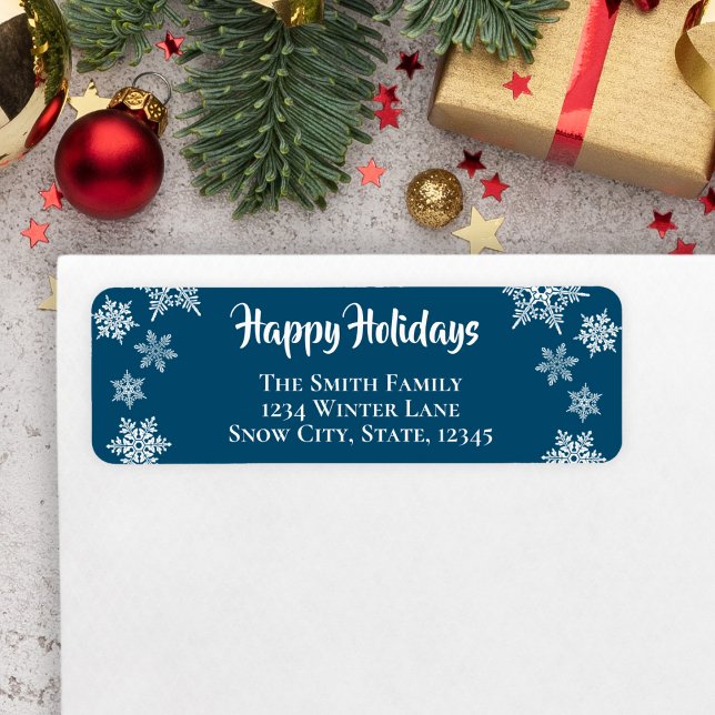 Snowflake Holiday Rücksendeadresse (Snowflake Address Label for Holiday Cards)