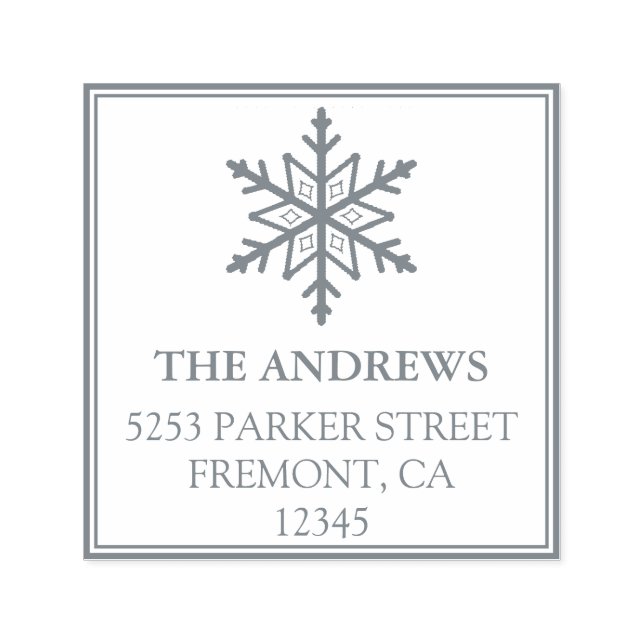Snowflake Holiday Rücksendeadresse Permastempel (Design)