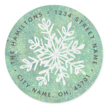 Snowflake Holiday Rücksendeadressen-Aufkleber