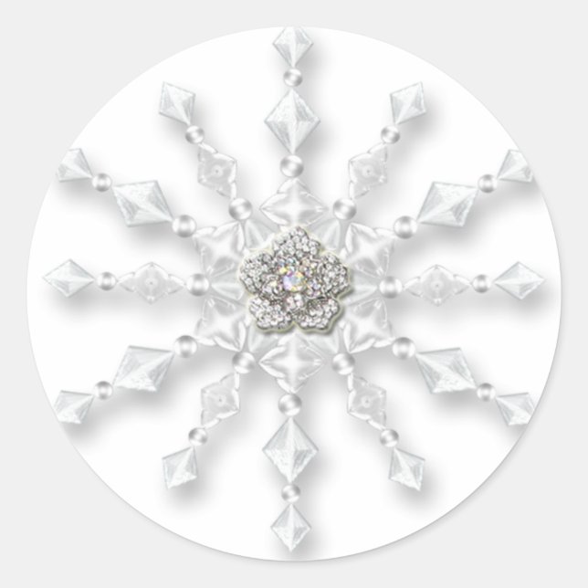 Snowflake Jewel Runder Aufkleber (Vorderseite)