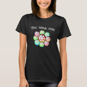 Snowflake Jewel Tones Fügen Sie Ihre Worte T - Shi T-Shirt
