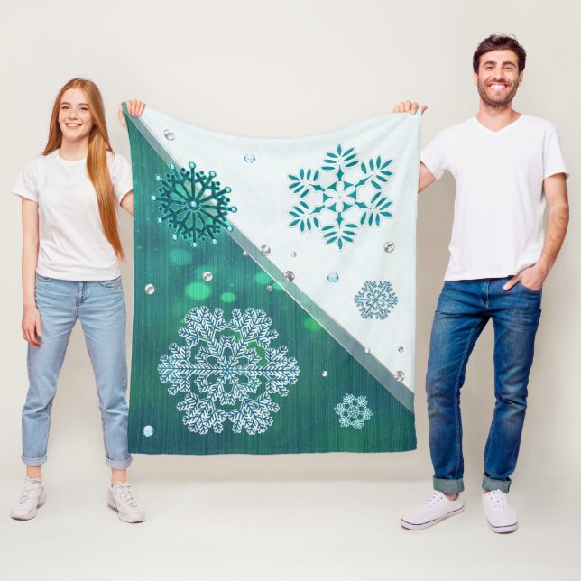 Snowflake Jewelen 3D Fleecedecke (Beispiel)