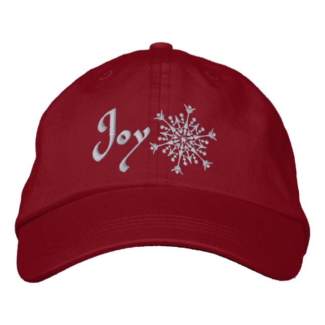 Snowflake Joy Bestickte Baseballkappe (Vorderseite)