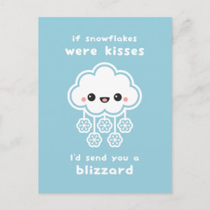 Snowflake Kisses Valentine Feiertagspostkarte